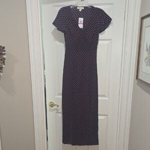 Michael Kors Black Maxi Dress with Pink Dots
